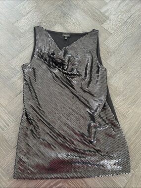 Talbots NWT Black Sequin Draped V-Neck Blouse Tank Top